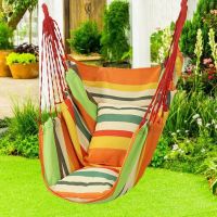 【LZ】jthre Canvas Hanging Hammock Chair Hanging Rope Swing Bed 200KG Load Bearing For Outdoor Garden Porch Beach Camping Travel