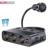 ☽☾✖ New 127w 7-in-1 Car Charger Splitter PD30w QC3.0 cigarette Lighter Adapter Car Cigarette Lighter Socket Splitter with Switch