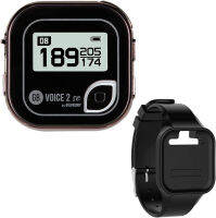 Golf Buddy Voice 2 Talking GPS Rangefinder (Bundle), Long Lasting Battery Golf Distance Range Finder &amp; Silicon Strap Wristband (Voice 2 SE (Long Battery), Black SE + Black Wristband) Voice 2 SE (Long Battery) Black SE + Black Wristband