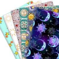 (Star fabric)50x14ผ้าโพลีเอสเตอร์100/ผ้าคอตตอนลายพระจันทร์ด้วยมือขนาด5ซม./50X45ซม. ผ้าฝ้ายรองเท้าถักยืดได้4วิธีในการตัดเย็บเนื้อเยื่อแบบทำมือแบบทำมือ