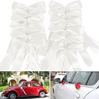 50Pcs White Wedding Car Ribbon Bows Gift Wrap Craft Birthday Party Supplies Pew End Chairs DIY Decoration Christmas Home Decor
