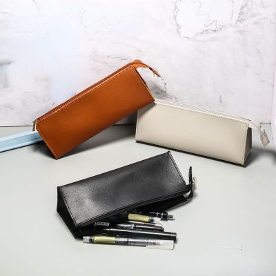 【CC】❉  Large Capacity Leather Color Storage for Pens Stationery School Supplies