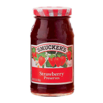 Smuckers Strawberry Jam 340g. สมัคเกอร์ส แยมสตรอว์เบอร์รี่ 340กรัม