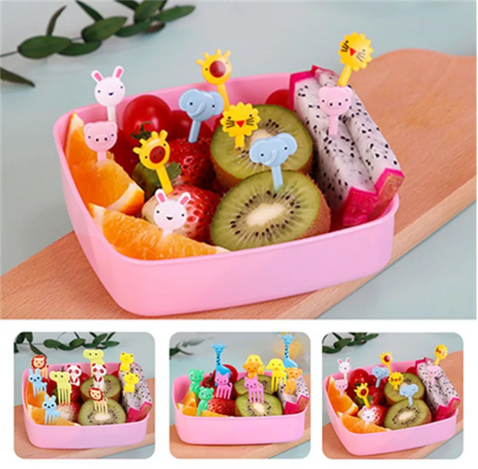 10pcs Cute Bento Kawaii Animal Fruit Picks Food Forks Lunch Box Accessory  Tools!