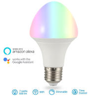 Home Dimmable Energy Saving LED Bulb Multicolor Timing 7W RGB Smart Bedsides WIFI Remote Control Durable Compatible With Alexa