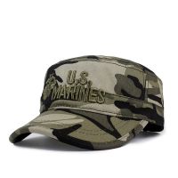หมวกเบสบอลลายพรางหมวกแก๊ปผ้าฝ้ายผู้ชายและผู้หญิงนาวิกโยธินสหรัฐตราปักทหารคุณภาพสูงหมวก Snapback