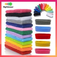 Headband Cotton Sweat Absorbing Sweatband Gym Stretch Workout Exercise Elastic Hairband