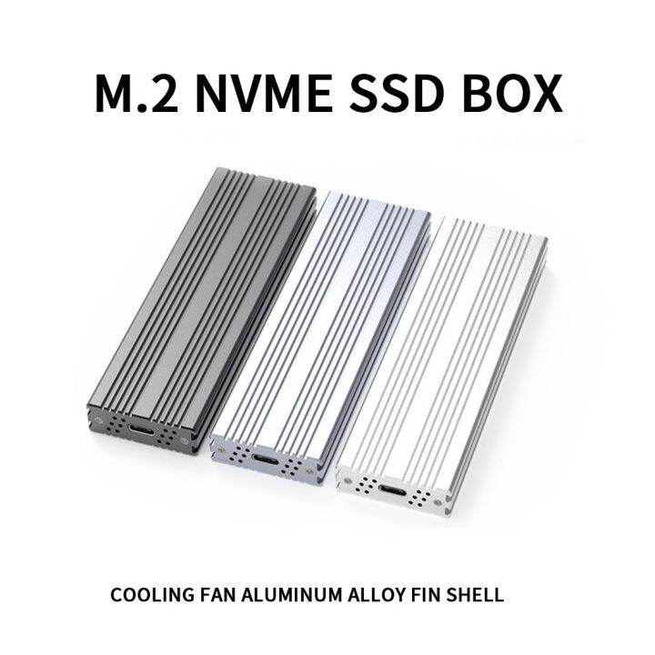 xt-xinte-m-2-enclosure-aluminum-mobile-hard-disk-box-typec-usb3-1gen2-1000mb-s-ssd-m2-case-built-in-cooling-fan-for-nvme-m-2-ssd