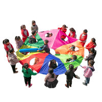 [Funny] 2M3M4M5M6M Diameter Outdoor game whack-a-mole Rainbow Umbrella Parachute Toy Jump-Sack Ballute Play game mat toy