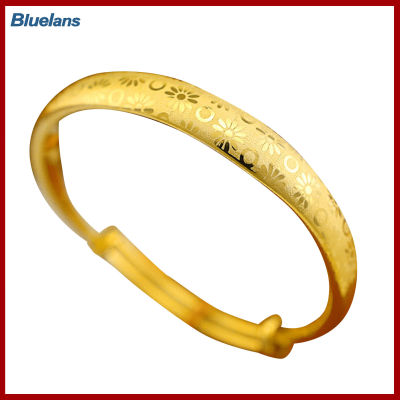 Bluelans®กำไลข้อมือสวยงามสีทองปรับได้ไม่จางหายสำหรับงานแต่งงาน