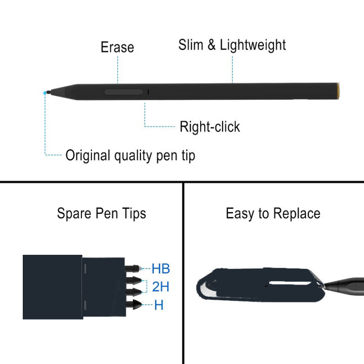 c582s-uogic-stylus-pen-for-surface-bluetooth-remote-control-and-shortcuts-4096-levels-of-pressure-sensitivity-palm-rejection