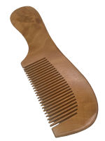 Beard Comb, Natural Peach Wood Deluxe with Handle