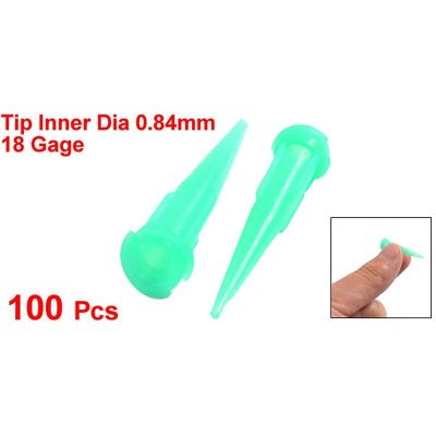 PlasticStainless Steel Industrial Dispensing Needle Tip, 18 Gauge, 0.84mm Opening Size, Green