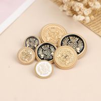 10pcs British College Style Suit Buttons Crown Pattern Golden Coat Jacket Buttons Sewing Accessories Handmade DIY Shirt Buttons Haberdashery