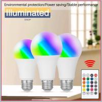 โคมไฟอัจฉริยะ RGB ไฟเส้นประดับหลอดไฟ Led สปอตไลท์หลากสีสี RGB อุปกรณ์ปาร์ตี้ E27ส่องสว่างพร้อมรีโมทคอนโทรล