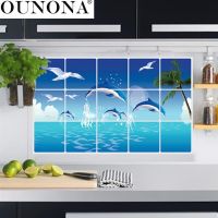 【cw】 OUNONA Stickers Anti-Oil Paste Removable Wall Decals Wallpaper Decoration ！