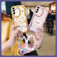 originality Wave border Phone Case For Samsung Galaxy S22 Anti drop airbag three-dimensional Pendants flower interest