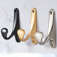 Nordic Hook Simple Black Gold Metal Hook Wall Zinc Alloy Coat Hook Porch Living Room Closet Clothing Hook Robe Hanger