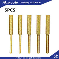 Manooby 5ชิ้นเพชรเคลือบทรงกระบอกเสี้ยนคลั่งเหลาหินไฟล์เลื่อยโซ่เหลาแกะสลักเครื่องมือบด4/4.8/5.5มิลลิเมตร