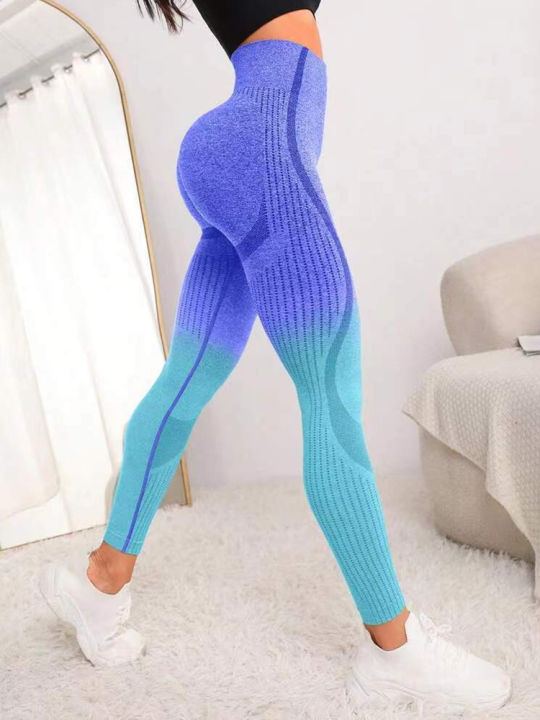 ผู้หญิงเซ็กซี่โยคะ-leggings-gradient-กีฬา-legging-ยิมฟิตเนสเสื้อผ้าออกกำลังกาย-leggins-ใหม่-booty-push-up-tights-leggings
