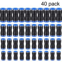 40pcs Pneumatic Fittings Straight Push Plastic Connector 6/8/10/12mm Trachea Connector Set PU &amp; Plastic Air water Hose Tube Gas Pipe Fittings Accessor