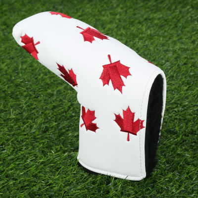 1 Pc PU Golf Canada Flag Red Maple Leaf Putter Cover Headcover Protection Bag Golf Putter Head Covers For Golf Blade Club Head