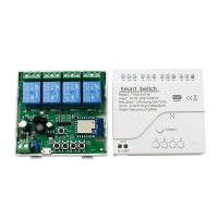 Tuya 4-channel Smart Switch 7-32V 85-250V Remote Control Receiver WiFi RF Smart Module Smart Life App Alexa Google Home Nest