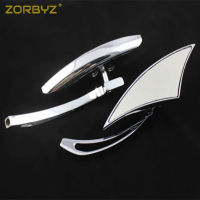 ZORBYZ รถจักรยานยนต์ Chrome สามเหลี่ยมกระจก Custom กระจกมองหลังด้านข้าง Fit สำหรับ Honda Yamaha Suzuki Kawasaki