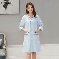 Korean Version Beauty Salon Beautician Hotel Management Cleaning Work Clothes Female High-end New White Lab Coat Wholesale Price