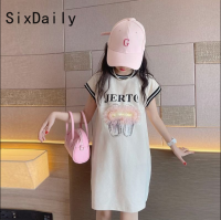 ชุดเสื้อยืดเสื้อแขนสั้นสำหรับเด็กหญิงฤดูร้อน SixDaily 110-160 D0477