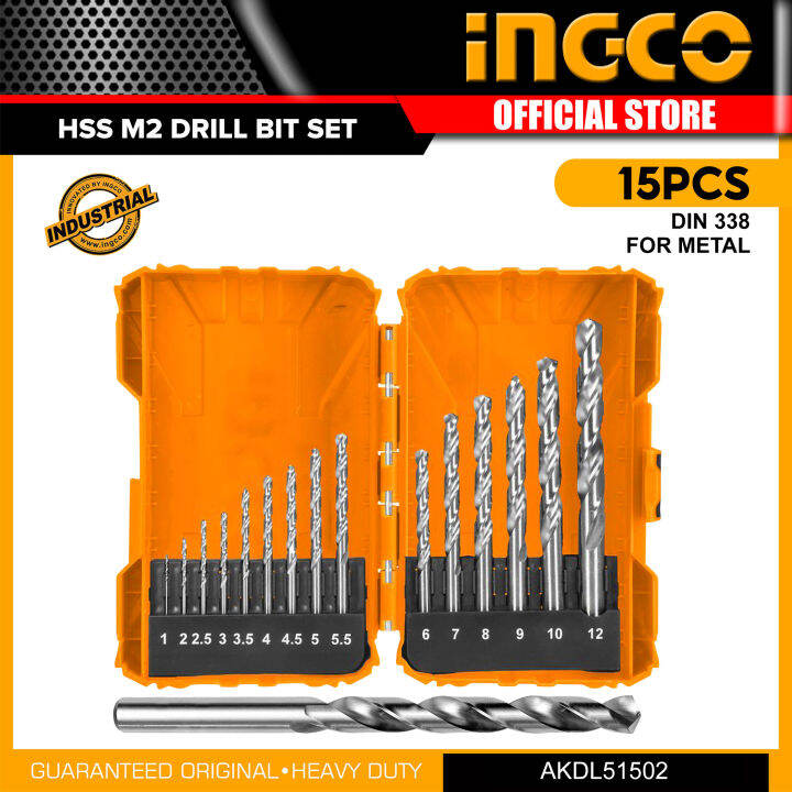 INGCO 15pcs HSS Drill Bit Set 1mm to 12mm AKDL51502 IHT Lazada PH