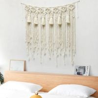 การตกแต่งบ้านแขวนผ้าม่านติดผนังลาย Macrame พรมทอแขวนผนังแบบโบฮีเมียนตกแต่งศิลปะบนผนังม่านประตูตกแต่งม่านฉากหลังงานแต่งงาน