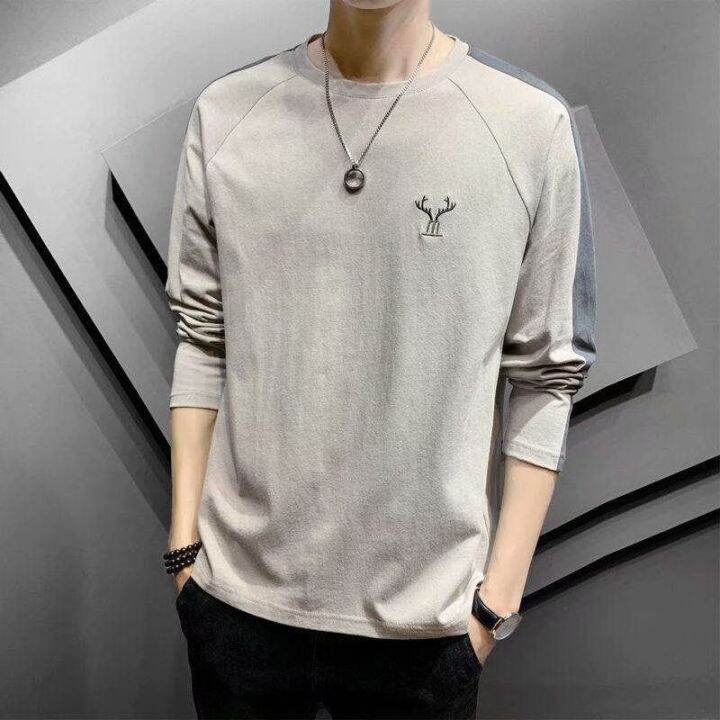 okamoto-ใหม่แขนยาวเสื้อยืดผู้ชายฤดูใบไม้ร่วงเสื้อยืดนักเรียนป่าฤดูใบไม้ผลิและฤดูใบไม้ร่วงเสื้อยืดเสื้อ-bottoming-เสื้อผู้ชายเสื้อเชิ้ตแขนยาวหลวม-เสื้อแขนยาวชาย90-เสื้อแขนยาวฮิต