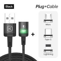 Kuulaa สาย Usb หัวแม่เหล็ก Led 3a ที่ชาร์จความเร็วสูงแม่เหล็ก Xiaomi สำหรับชนิด Poco สาย Usb สายเคเบิลขนาดเล็ก Iphone ชาร์จ C