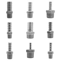 304 Stainless Steel 1/8 1/4 3/8 1/2 3/4 2 BSP Male Thread Pipe Fitting x 6mm-50mm Barb Hose Tail Pagoda Coupling Connector