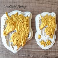 Pretty Unicorn Silicone Fondant Mold Kitchen Cake Baking Tool Chocolate Mold Plaster Decoration Mold Kitchen Baking Accessories Bread Cake  Cookie Acc