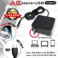 AC Adapter USB Type-C อะแดปเตอร์ 5/9/12/15/18.5/20V-3A USB C Charger 29W , 30W , 40W , 45W , 61W , 65W  สำหรับ Notebook Mobile Laptop และ Tablet (DT-65W-TC US) ฟรี USB light