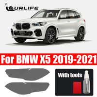 2ชิ้นไฟหน้ารถฟิล์มป้องกันไฟหน้าใสสีดำ TPU สติ๊กเกอร์สำหรับ BMW X5 G05 2019 2020 2021อุปกรณ์เสริม