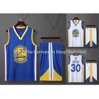 1 Set High Quality Adults NBA Golden State Warriors NO.30 Stephen Curry Basketball Uniform Man Woman Short Sleeveless Jersey Suit