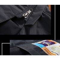 [L-6XL] Plus Size Jacket Men Autumn Winter Outdoor Rainproof Windproof Workwear Mens Work Hooded Stand-Up Collar