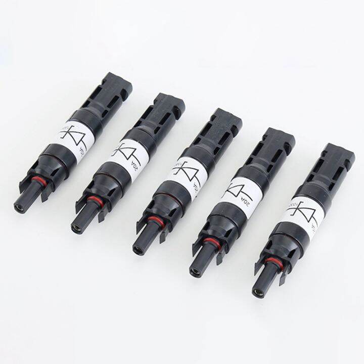 5pcs-solar-connector-with-diode-waterproof-pv-connector-dc1000v-20a-ip67-ppo-male-female-connector-plug