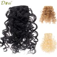 【DT】hot！ DIFEI synthetic curly bangs clips on hairpieces with natural black heat resistant fiber hair extensions for