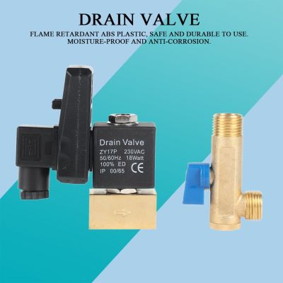 Durable Electronic Drain Valve Timed Gas Tank Automatic Drain Valve 1/2 Port AC 220V 2-way Brass Valve for Air Compressor Valves