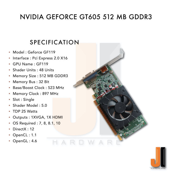 nvidia-geforce-gt605-512mb-32-bit-gddr3-oem-สินค้ามือสองสภาพดี