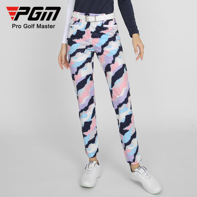 PGM กางเกงกอล์ฟผู้หญิงแฟชั่นพิมพ์ลายที่มีสีสันกันน้ำกางเกงกีฬา KUZ133กางเกงเล่นกอล์ฟ