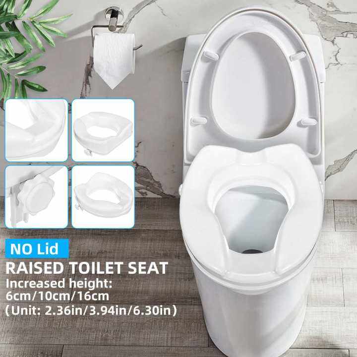 Raised Toilet Seat Lift Safety Height Elevated Disabled Elder Pregnant