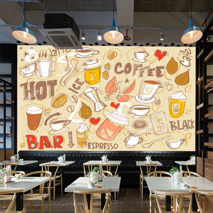 กาแฟเอสเปรสโซ่-beans-วอลล์เปเปอร์ภาพจิตรกรรมฝาผนังตอนบ่ายชาร้านกาแฟร้านอาหารพื้นหลังคาเฟ่วอลเปเปอร์กาวด้วยตนเอง