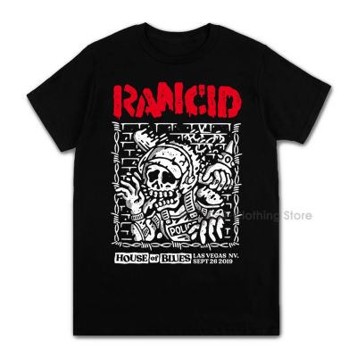 Mens เสื้อผ้า Pop Punk Rancids อัลบั้ม Cool Skull พิมพ์ Cotton Tees แขนสั้นยอดนิยม Unisex T เสื้อออกแบบเสื้อ Streetwear