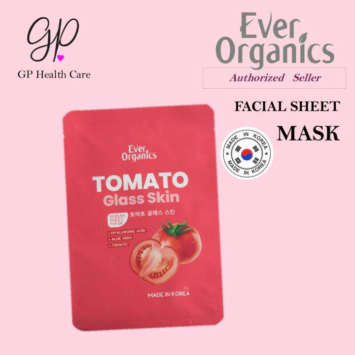 Ever Organics TOMATO Glass Skin Facial Sheet Mask GP Health Care