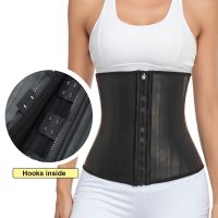 (CAES Premium)โคลอมเบีย Fajas Latex เอวเทรนเนอร์ Body Shaper Corset ซิปสายรัด Slimming Belly Sheath Shapewear ผู้หญิง25กระดูกเหล็ก